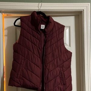 GAP Burgundy Quilted Vest